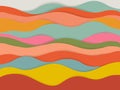 Trendy vector paper cut 3d effect multi color background layers. Waves and lines curved. Papercut abstract concept texture. Cutout Royalty Free Stock Photo