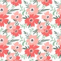 Trendy vector seamless floral ditsy pattern. Fabric design with simple flowers. Royalty Free Stock Photo