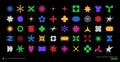 Trendy vector shape collection. brutalist geometric set. y2k shapes etc.