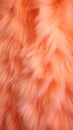 Trendy vibrant Peach fur texture. Fashionable color. Dyed animal fur. Concept of Softness, Comfort and Luxury. Can be