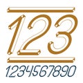 Trendy vintage vector digits, numerals collection. Retro italic