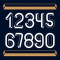 Trendy vintage vector digits, numerals collection. Retro numbers from 0 to 9 can be used in art poster creation. Made using