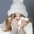 Trendy warm winter with warm comfortable clothes Royalty Free Stock Photo