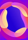 Trendy wave shapes composition in gradient iridescent colors