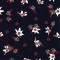 Trendy white Blossom Floral pattern in the blooming botanical