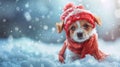 Trendy winter clothing for adorable baby puppy