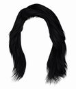 Trendy woman hairs brunette black colo. medium length .