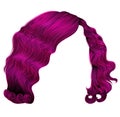 trendy woman hairs kare bright pink colors . beauty fashion retro style curls . realistic 3d .