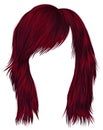 Trendy woman hairs Red color . medium length . beauty style .