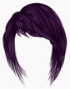 Trendy woman purple colors . hairs kare with fringe . beau Royalty Free Stock Photo