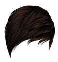 Trendy woman short hairs brown colors.fringe . fashion beauty style . realistic 3d