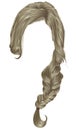 Trendy women hairs blond colour . plait . fashion beauty