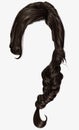 Trendy women hairs pigtail . braid plait . fashion beauty style .