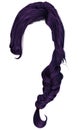 Trendy women hairs purple . plait . fashion beauty style .