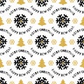 Trendy Xmas seamless pattern Merry Christmas and Happy New Year Royalty Free Stock Photo