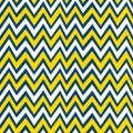 Trendy yellow, white and navy blue chevron background pattern