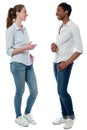 Trendy young women having a discussion Royalty Free Stock Photo