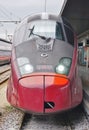 Trenitalia high speed trains (Italo, Frecciarossa and Frecciabianca) at the Venice St. Lucia railway stat Royalty Free Stock Photo