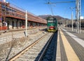 Trenord Locomotive at Luino railway Station, is a border railway station in Italy, province of Varese, Italy