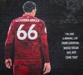 Trent Alexander-Arnold mural in Liverpool Royalty Free Stock Photo