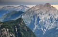 Trenta Valley with Velika Ticarica, Bavski Grintavec and Kanin Royalty Free Stock Photo