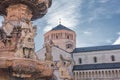 Trento dome main plaza view with fountain detail