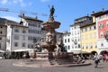 Trento. Fountain of Neptune in Cathedral square (Piazza del Duomo) Royalty Free Stock Photo