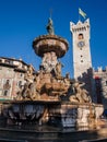 The Neptune fountain in Cathedral Square, Trento, Italy. Royalty Free Stock Photo