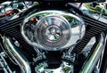 Trento, July 22, 2017: Show classic motorcycles. Motorcycle parts details. Vintage filter effect Royalty Free Stock Photo