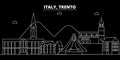 Trento silhouette skyline. Italy - Trento vector city, italian linear architecture, buildings. Trento travel Royalty Free Stock Photo