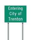 Trenton City Entering road sign