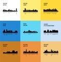 Trenton, Jersey City, Newark, Portland, Salem, Albany, Buffalo, Colorado Springs, Denver (Set of 9 CIty)