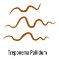 Treponema Pallidum icon, cartoon style.