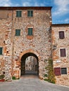 Trequanda, Siena, Tuscany, Italy: city gate of the ancient village Royalty Free Stock Photo