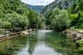 Treska river in the western part of North Macedonia, below Matka Canyon and Dam