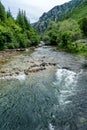 Treska river in the western part of North Macedonia, below Matka Canyon and Dam