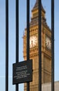 Trespass sign and Big Ben