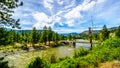 Trestle Bridge over the Nicola River as it flows along Highway 8 from the town of Merritt to the Fraser River Royalty Free Stock Photo