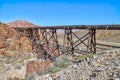 A trestle at the ghost town of Nivloc, Nevada.