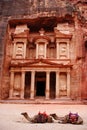 The Tresury with two camels in front, Petra, Jordan