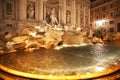 Trevi Fountain Close Up Pool Night Rome Italy Royalty Free Stock Photo