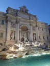 Trevi Fountain in the evening whitout tourists to Rome in Italy. Royalty Free Stock Photo