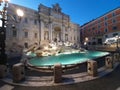 Trevi Fountain in the evening without tourists to Rome in  Italy. Royalty Free Stock Photo