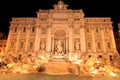Trevi fountain (Fontana di Trevi) by night Royalty Free Stock Photo