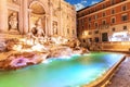 Trevi Fountain and its beautiful statues at sunrise, Rome, Italy
