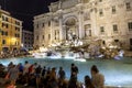 The Trevi Fountain at night, Rome Royalty Free Stock Photo