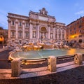 Trevi Fountain and Piazza di Trevi in the Morning, Rome, Italy Royalty Free Stock Photo