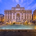 Trevi Fountain and Piazza di Trevi in the Morning, Rome, Italy Royalty Free Stock Photo