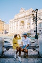 Trevi Fountain, rome, Italy. City trip Rome couple on city trip in Rome, view of Di Trevi fountain in Rome, Italy Royalty Free Stock Photo