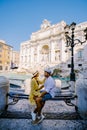 Trevi Fountain, rome, Italy. City trip Rome couple on city trip in Rome, view of Di Trevi fountain in Rome, Italy Royalty Free Stock Photo